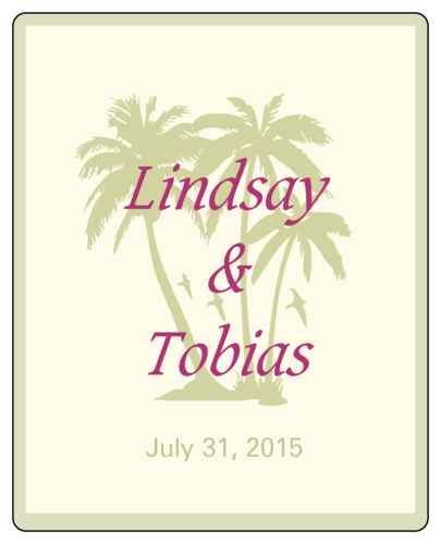 Paradise Wedding Announcement Label
