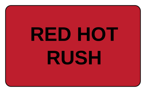 "Red Hot Rush" Shipping Label