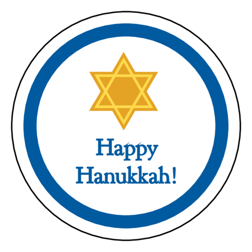 Happy Hanukkah Sticker Label