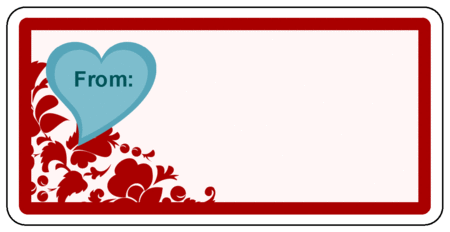 Valentine's Day Heart Gift Label