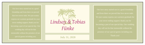 Tropical Paradise Wedding Water Bottle Label