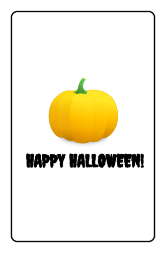 "Happy Halloween" Pumpkin Candy Wrapper Label