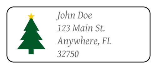 Simple Christmas Tree Address Label