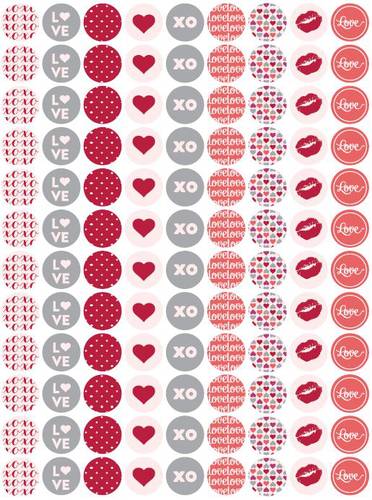 "Love & Kiss" Chocolate Kiss Label