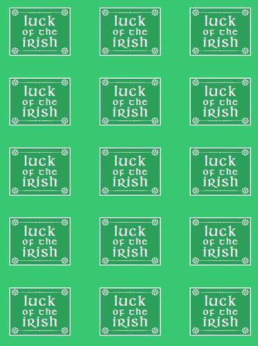 "Luck of the Irish" Square Labels Printable