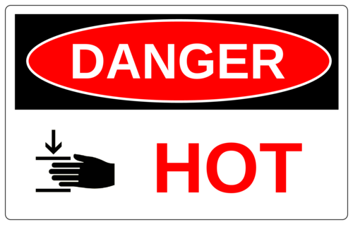 "Danger - Hot" Warehouse Machinery Label