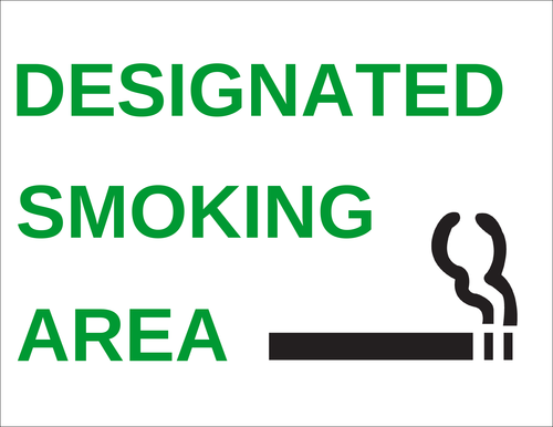 "Designated Smoking Area" Sign