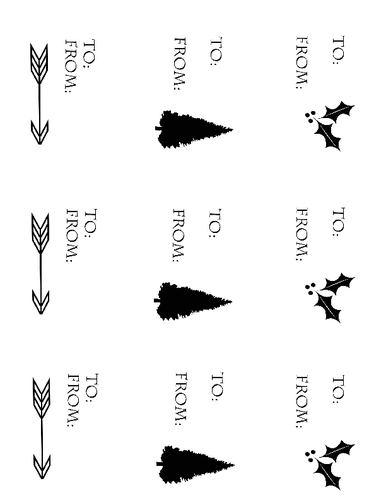 Christmas Symbols Gift Tags