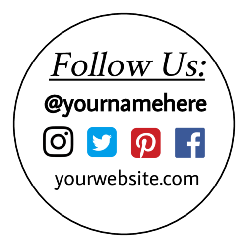 Follow Us On Social Media Label