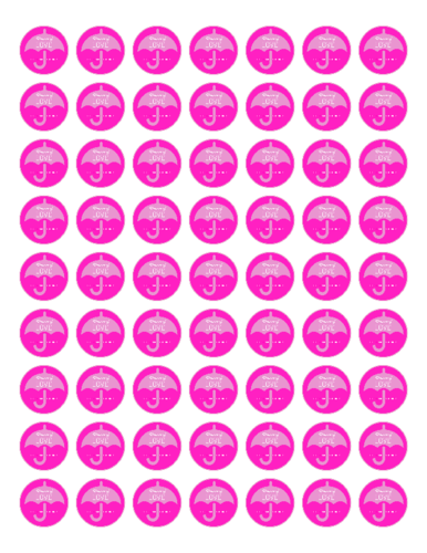 Baby Shower Pink Umbrella Favor/Decoration Label
