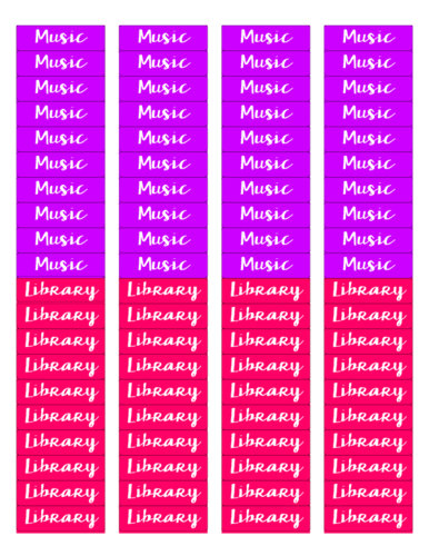 Music and Library Lesson Plan Sticker