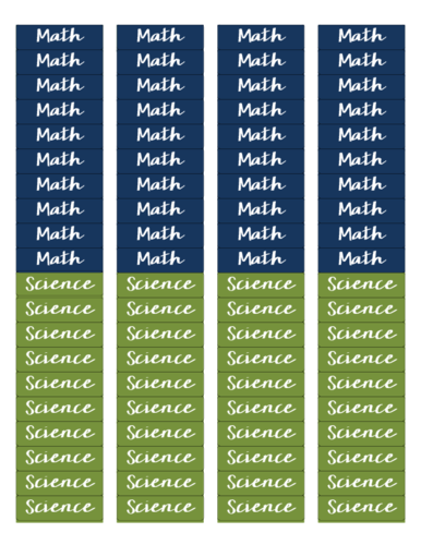 Math and Science Lesson Plan Sticker