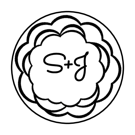 White and Black Monogram Floral Envelope Seal