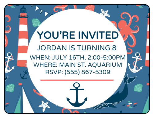 Nautical Birthday Invite