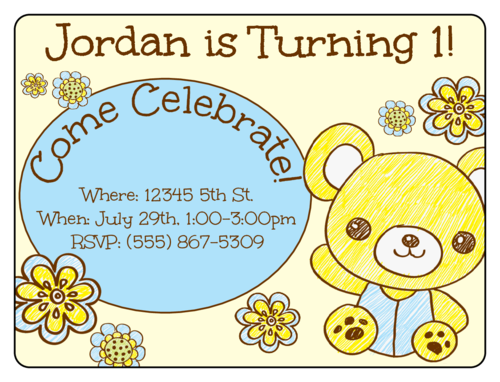 Teddy Bear Birthday Invite