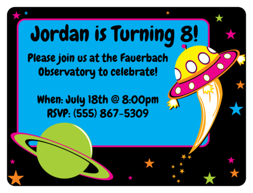 Space Birthday Invite