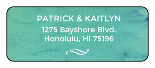 Blue Watercolor Address Label