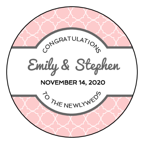 Quatrefoil Wedding Newlywed Sticker