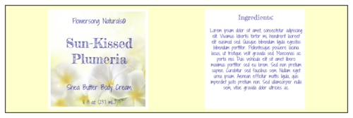 Plumeria Shea Butter Full Wrap Label