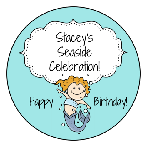 Mermaid Birthday Label