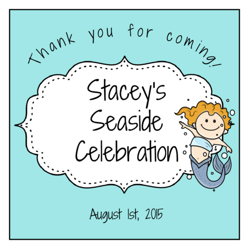 Mermaid Birthday Favor Label