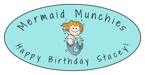 Mermaid Birthday Snack Label