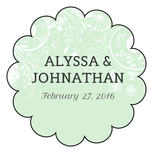 Floral Scalloped Wedding Label