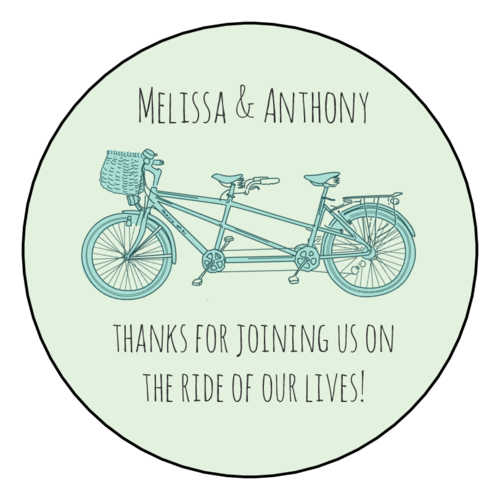 Tandem Bike Wedding Label