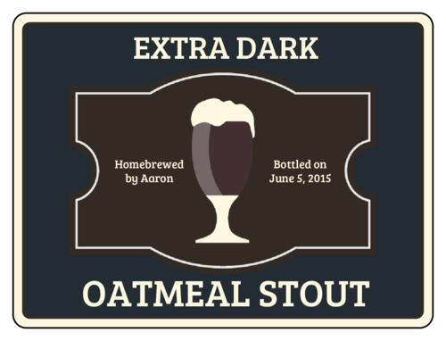 Oatmeal Stout Beer Bottle Label