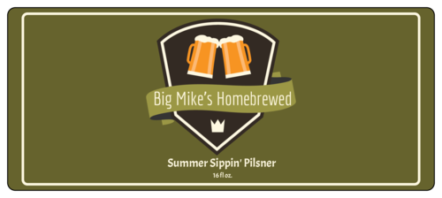 Summer Sippin' Pilsner Full Wrap Beer Bottle Label