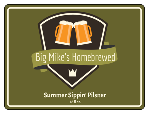 Summer Sippin' Pilsner Half Wrap Beer Bottle Label