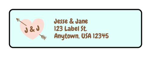 Heart With Arrow Wedding Address Label