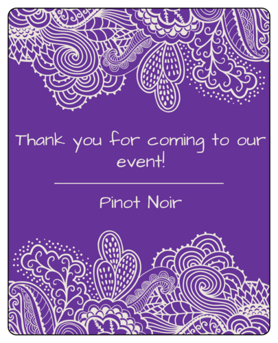 Paisley Event Favor Wine Bottle Label