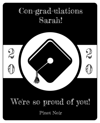 Graduation Chalk-Style Wine Bottle Label