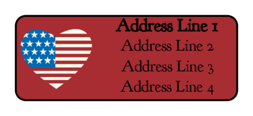 Fourth of July Heart Address Label