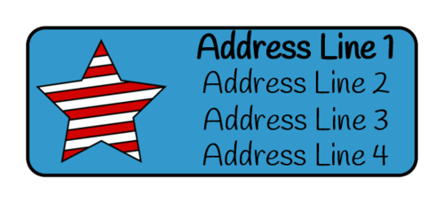 Striped Star Fourth of July Address Label