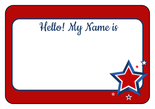 Fourth of July Name Tag Label