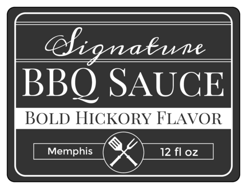 Signature Barbecue Sauce Bottle Label