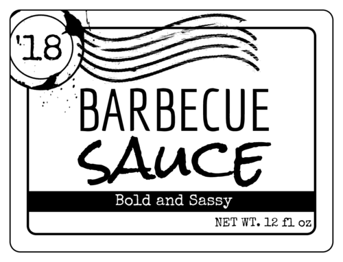 Rustic Barbecue Sauce Bottle Label