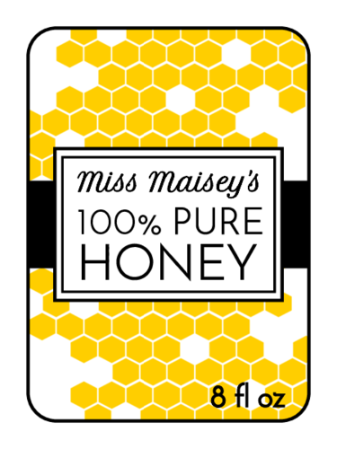 Honeycomb Honey Bottle Label
