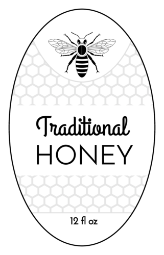 Honeycomb & Bee Honey Jar Label