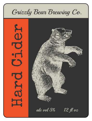 Grizzly Bear Hard Cider Label