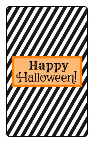 Striped Halloween Chocolate Mini Candy Bar Label