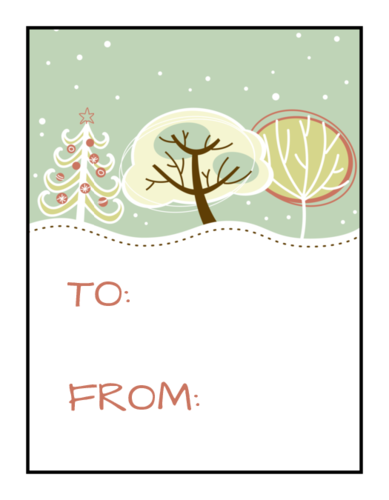 Snowy Trees Christmas Gift Tag