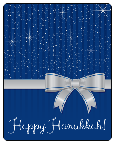 Glittery "Happy Hanukkah" Wine Bottle Label