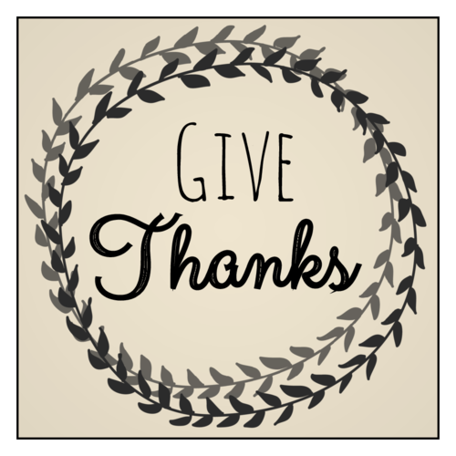 "Give Thanks" Thanksgiving Wine Bottle Label