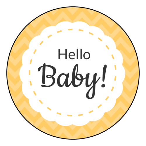 "Hello Baby" Shower Label