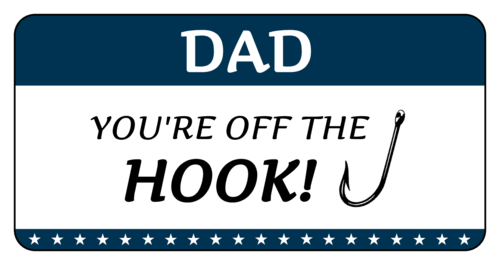 Father's Day "Off the Hook" Fishing Pun Beer Bottle Label
