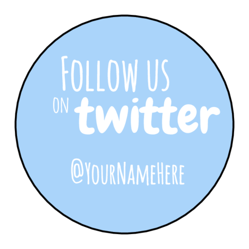"Follow Us On Twitter" Label