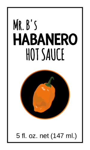 Simple Habanero Hot Sauce Label